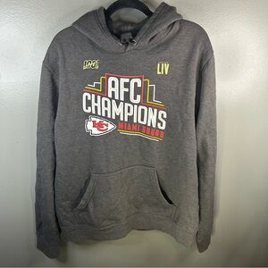 Kansas City Chiefs NFL Fanatics AFC Champions Super Bowl Hoodie Size Large